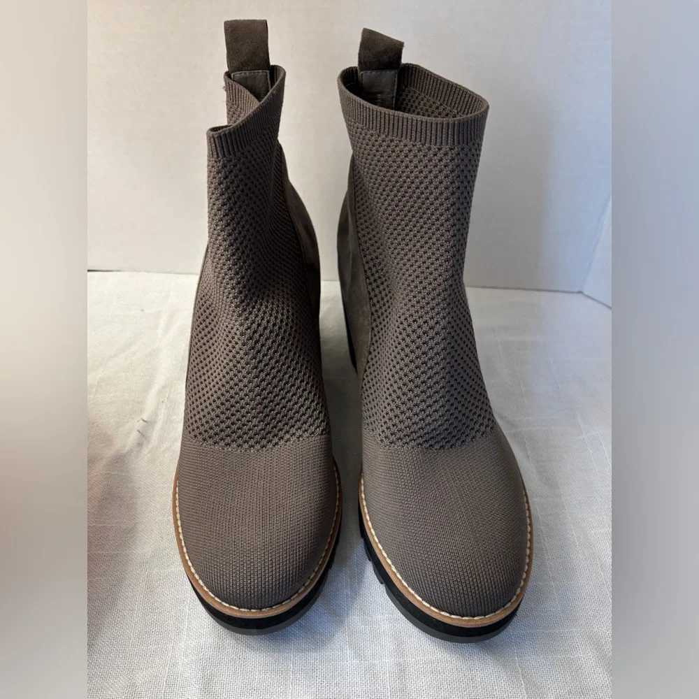Eileen Fisher Gray Wedge Ankle Boots Women’s Size 11M Career Winter - Picture 5 of 12